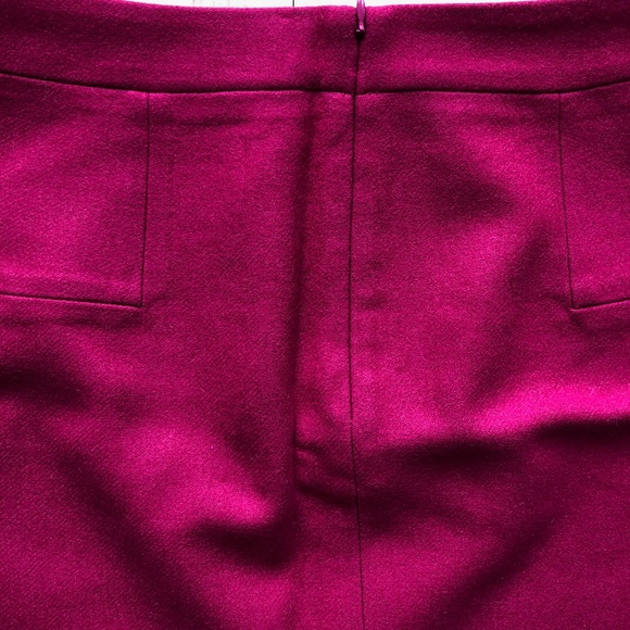 j.‎ crew // classic felted wool fuchsia mini skirt - Picture 6 of 8